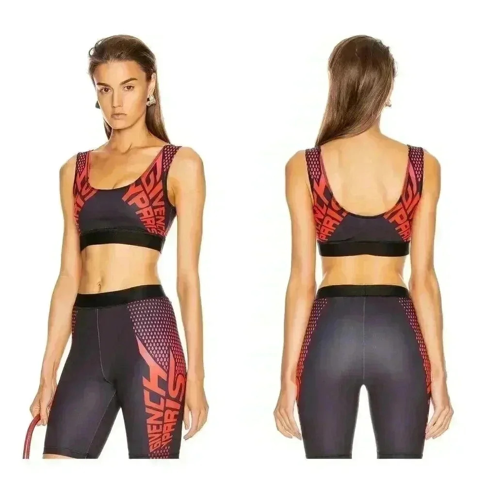 GIVENCHY Sport Logo Sports Bra Top Black Size 10‎